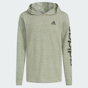 Adidas Kids LONG SLEEVE SNOW HEATHER HOODED TEE (Size: M)